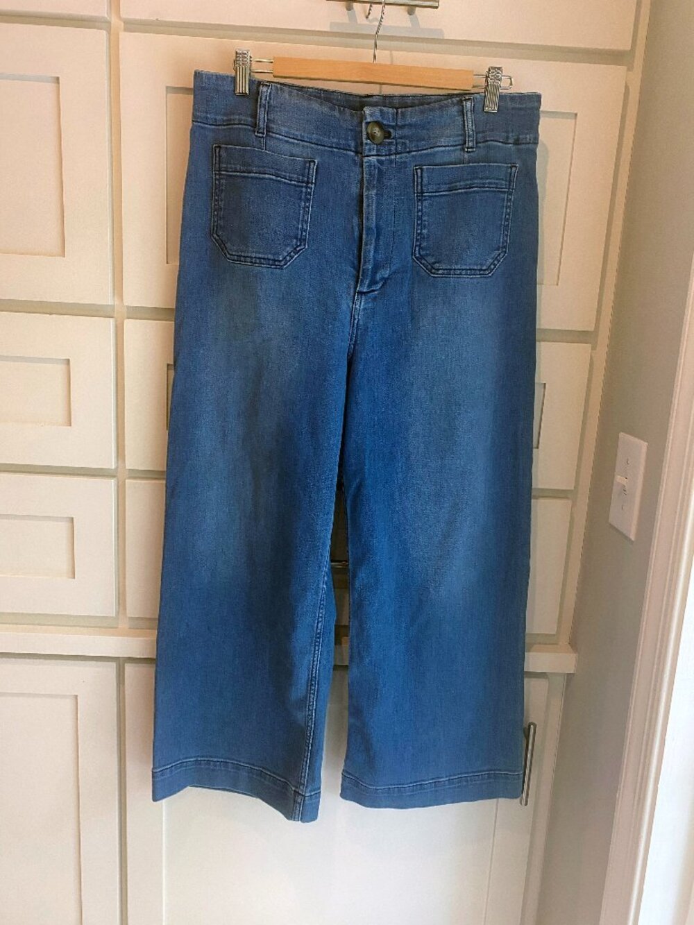 Anthropologie Colette Cropped Wide Leg Jeans Blue Size 31